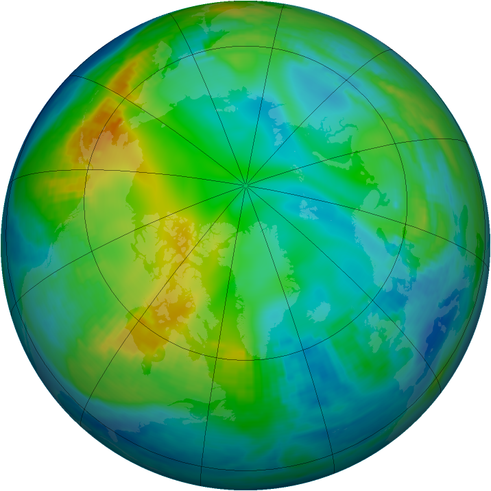 Arctic ozone map for 30 November 1988